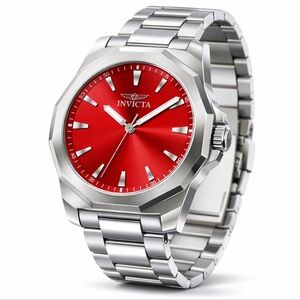 Invicta Speedway Men's Watch - 42mm, Steel (50980) Red dial Silver Strap